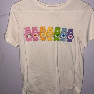 Care Bears Rainbow Lineup Short Sleeve Tee - White